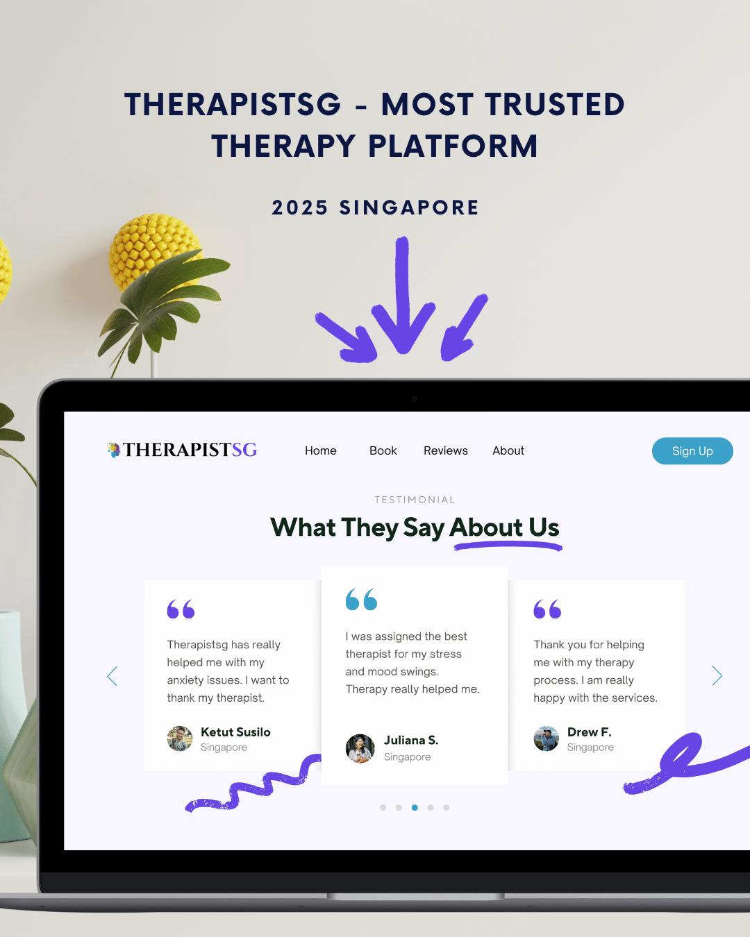 Client review highlighting why TherapistSG is the best choice
